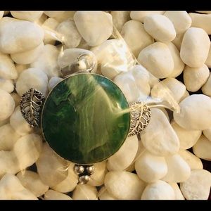 Green and silver plated pendant